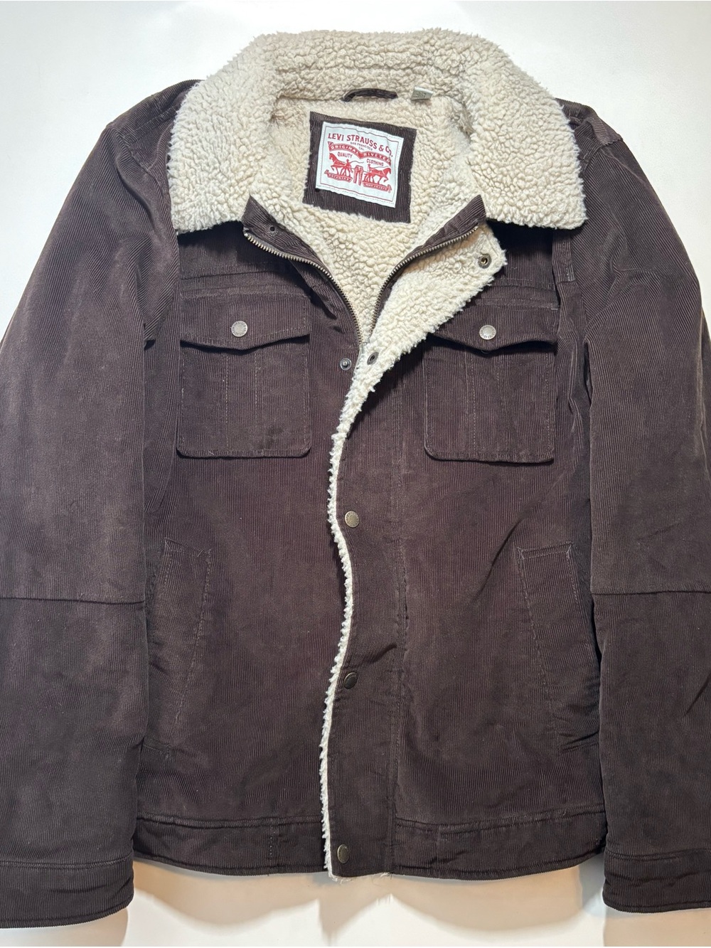 Levi's Men's Brown Sherpa-Lined Corduroy vintage style Jacket
